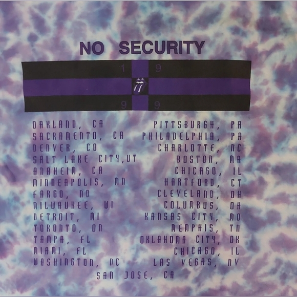 Vintage Rolling Stones No Security 99 Tour Mens T-Shirt Delta Purple Tie Dye XL - Picture 9 of 9